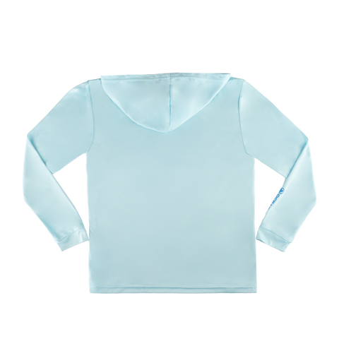 Rear view of Youth Aqua Blue hoodie
