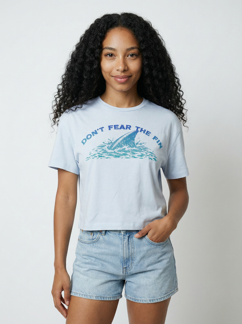 Ladies Don't Fear the Fin Crop Tee