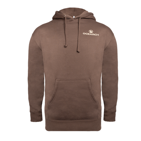 Brown hoodie with OCEARCH logo on left chest