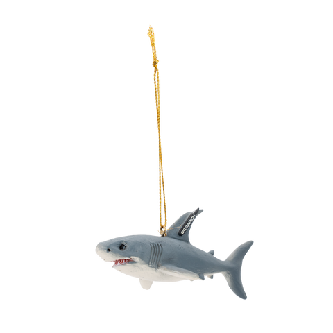 Shark ornament showing OCEARCH tracker on fin