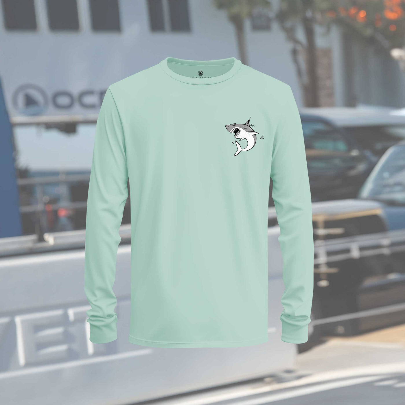 Retro Toon Shark & Ship ECO-UPF Long Sleeve Shirt