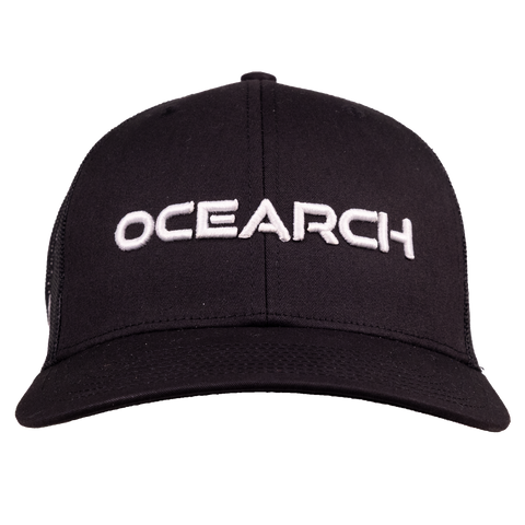 Black Meshback Snapback with white "OCEARCH" text on front