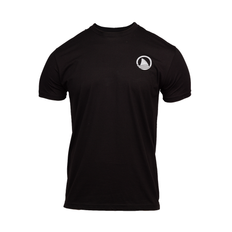 Black tee with ocearch icon logo on left chest