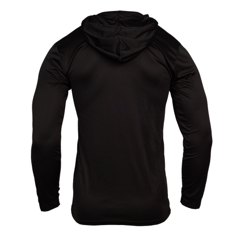 Rear view of Black Performance Hoodie