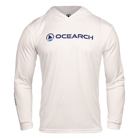 White Performance Hoodie with OCEARCH logo on front