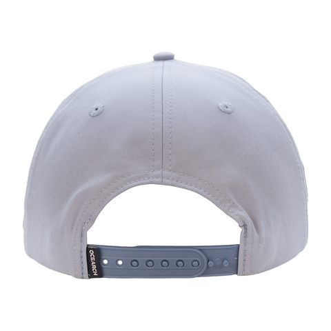 Rear view of Dusty Blue Semi-Structured 5-Panel Hat w/ Paracord