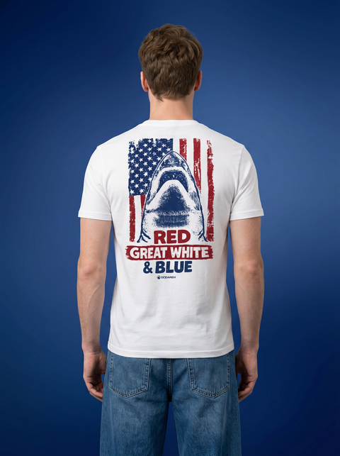 Unisex Red, Great White, and BlueTee