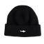 Black Cuffed Beanie with white shark on cuff