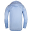 Rear view of light blue hoodie