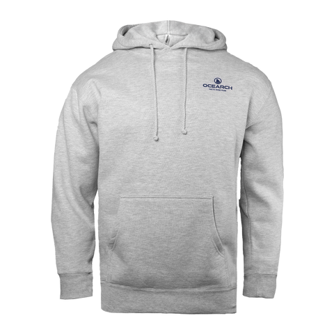 Grey hoodie with OCEARCH logo on left chest