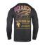 Rear view of Charcoal long-sleeve shirt with 'OCEARCH FACTS OVER FEAR' and shark graphic