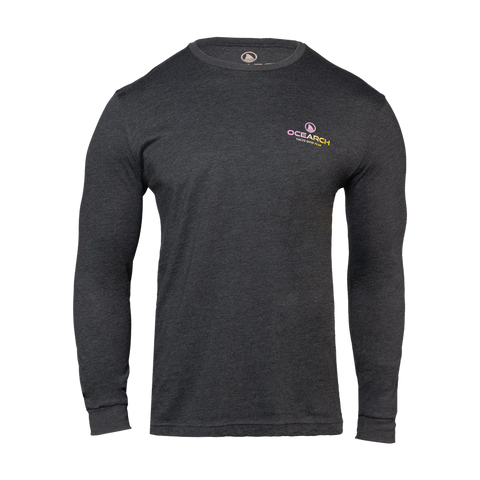 Charcoal long-sleeve shirt with an OCEARCH logo on left chest