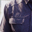closeup of chest pocket of paradise dark blue pattern buttondown