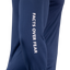 Closeup of sleeve of Navy Performance Hoodie showing white "FACTS OVER FEAR" text