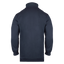 Rear view of navy 1/4 zip pullover