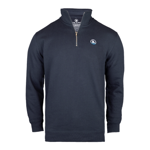 Navy 1/4 zip pullover with Ocearch logo on left chest