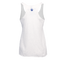 rear view of ladies heather white racerback tank