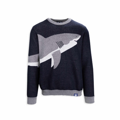 OCEARCH White Shark Jacquard Knit Sweater Blue