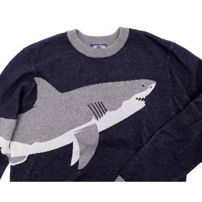 OCEARCH White Shark Jacquard Knit Sweater Blue
