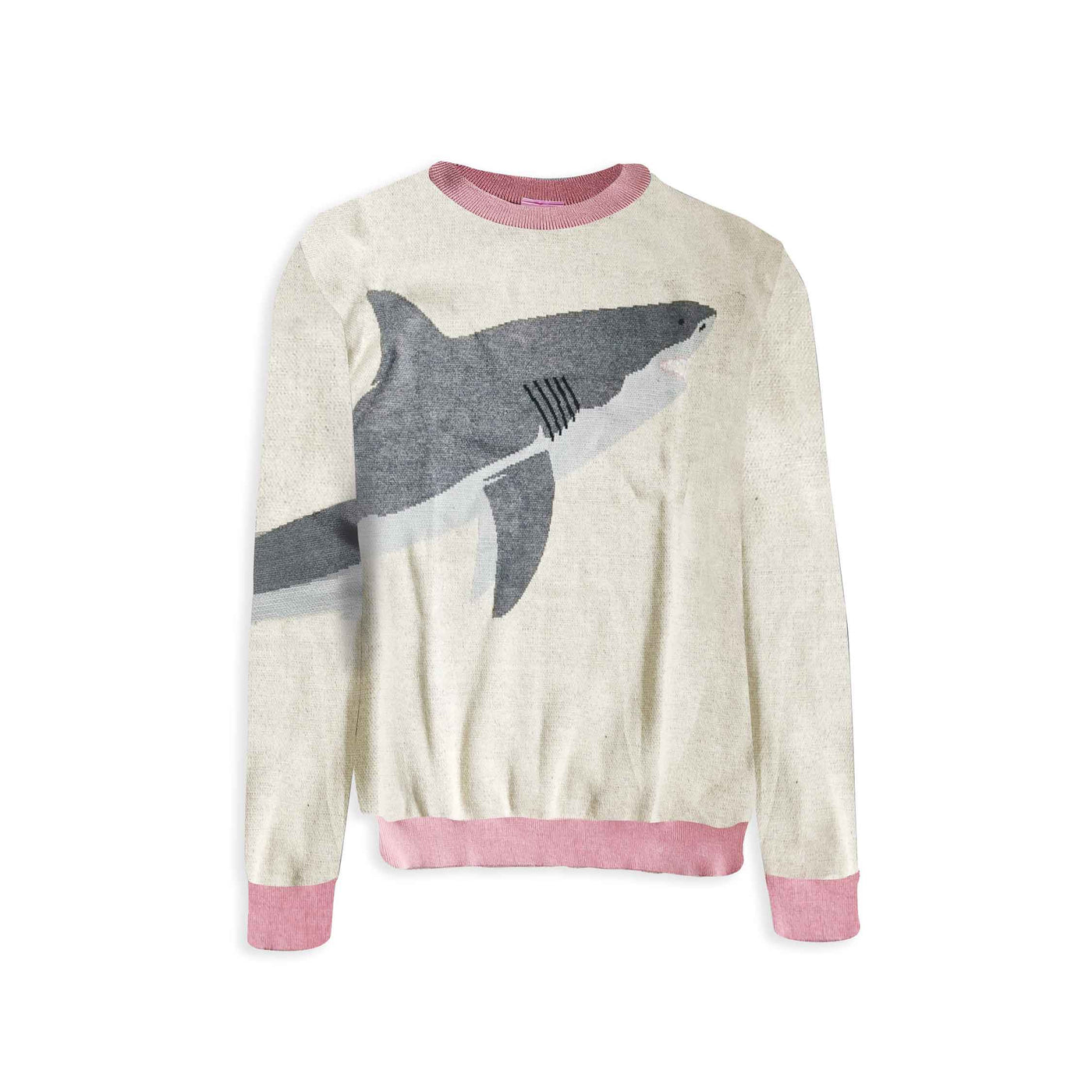 OCEARCH White Shark Jacquard Knit Sweater Tan