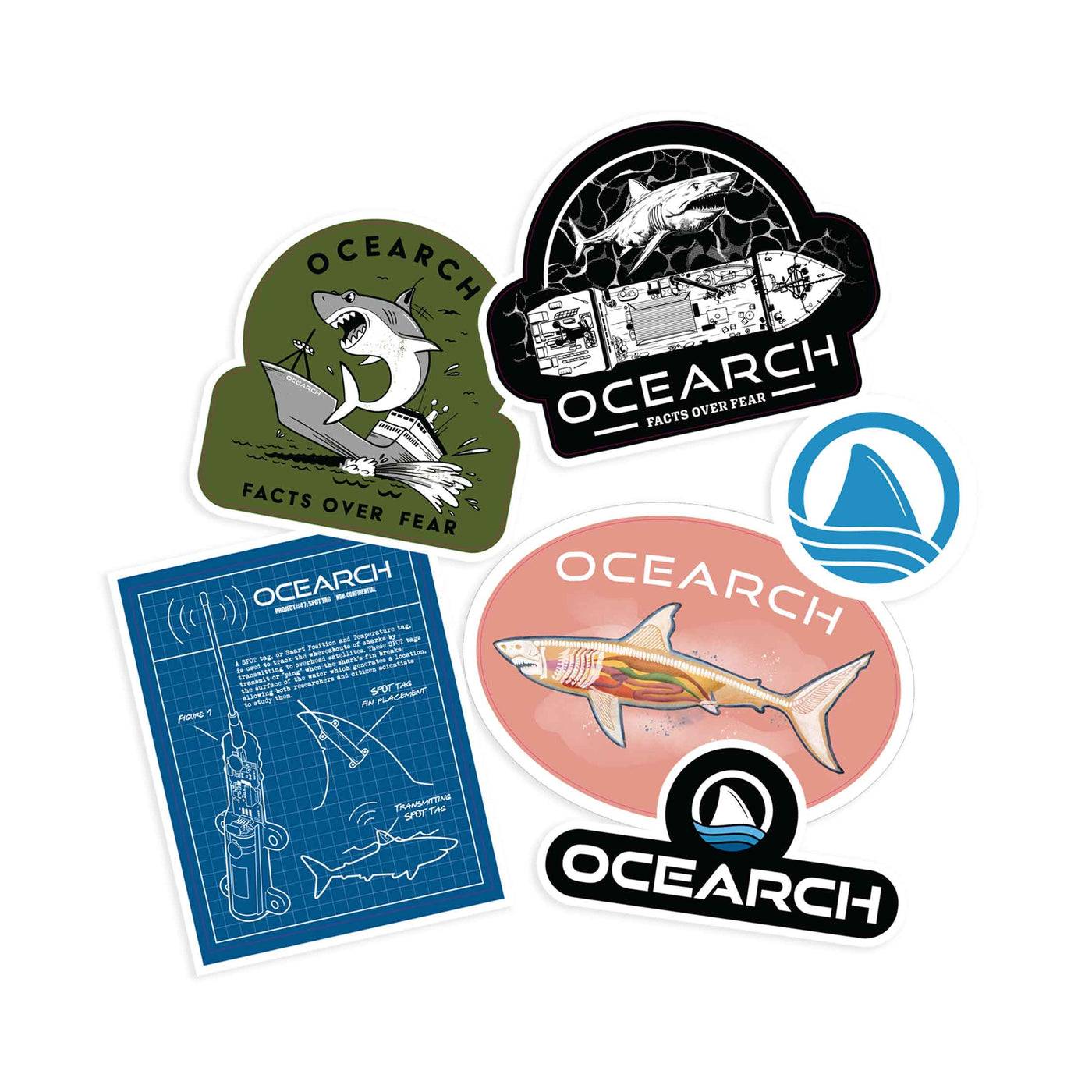 OCEARCH Sticker Pack (6 stickers)