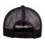 rear view of black snapback showing adjustable back