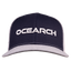 Meshback Snapback with navy front and white back and gray bill with white "OCEARCH" text on front