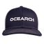 Meshback Snapback with navy front and white back with white "OCEARCH" text on front