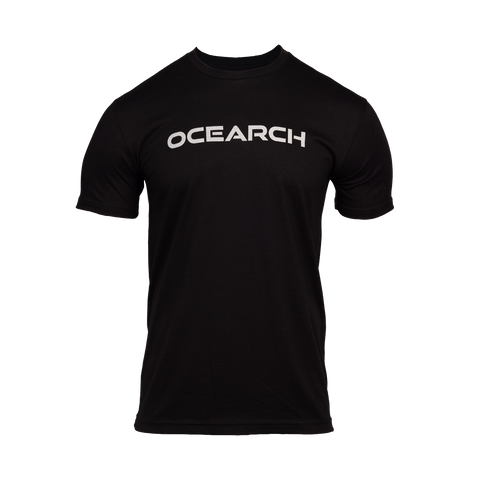 Black tee with "OCEARCH" text on chest