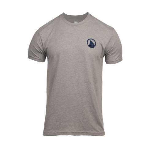 Dark Heather Grey tee with ocearch icon logo on left chest