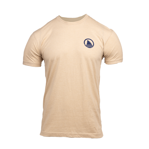 Cream tee with ocearch icon logo on left chest