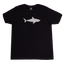 Youth Black tee with shark silhouette on front 