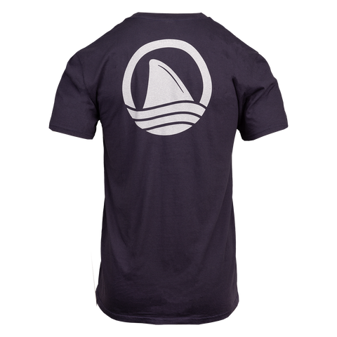 Rear view of Navy tee with large Ocearch logo on back