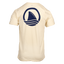 Rear view of cream tee with large Ocearch logo on back