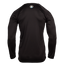 Rear view of Men's black long sleeve performance tee with Ocearch logo on upper back