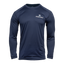 Men's navy long sleeve performance tee with Ocearch logo on left chest