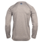 Rear view of Men's heather grey long sleeve performance tee with Ocearch logo on upper back