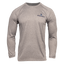 Men's heather grey long sleeve performance tee with Ocearch logo on left chest