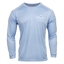 Men's blue mist long sleeve performance tee with Ocearch logo on left chest