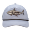 Dusty Blue Semi-Structured 5-Panel Hat w/ Paracord Rope with shark on front