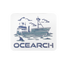 Sticker with a ship illustration and 'Ocearch' branding on a white background