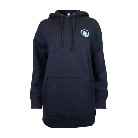 Front view of navy hoodie with Ocearch logo on left chest