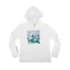 Youth white hoodie with shark graphic and 'Ocearch' text