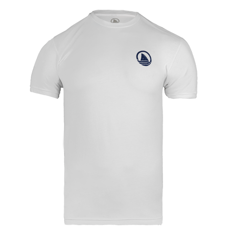 White tee with ocearch logo on left chest