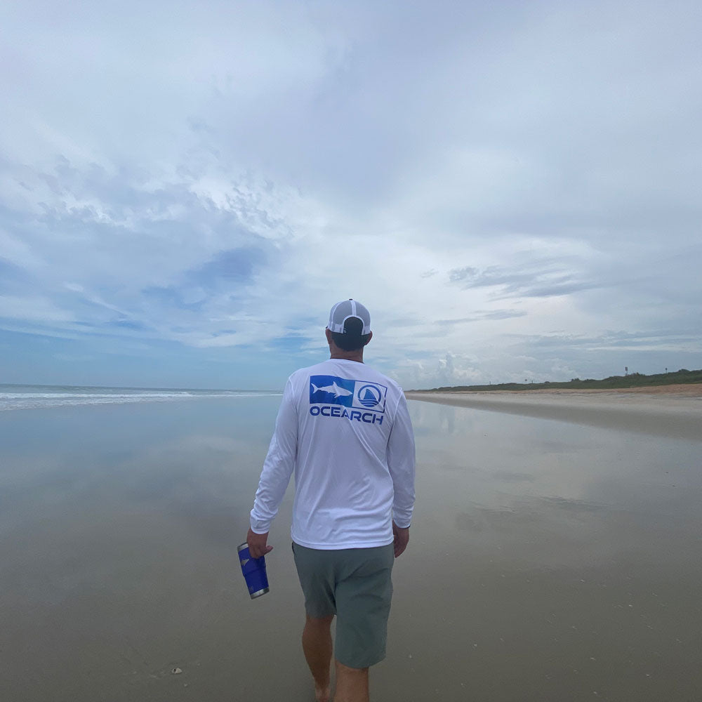 OCEARCH Watercolor UPF Long Sleeve Tee - White