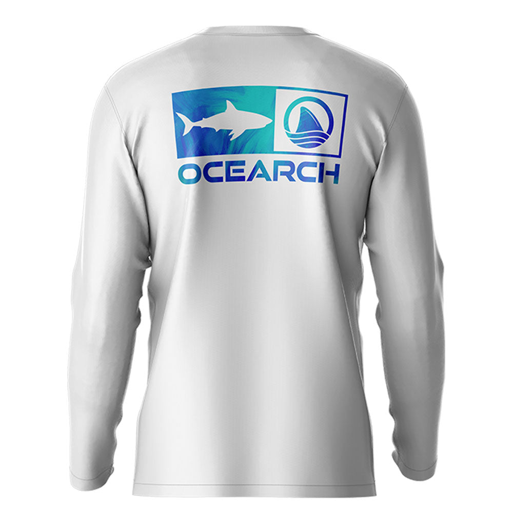 OCEARCH Watercolor UPF Long Sleeve Tee - White | Official OCEARCH Store